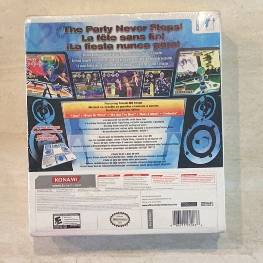 Dance Dance Revolution 2 & Dance Mat Hottest Party Nintendo Wii Game New In Box - Picture 3 of 16